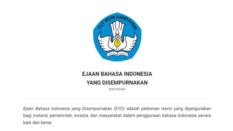 Ejaan bahasa Indonesia yang disempurnakan (EYD) Edisi V