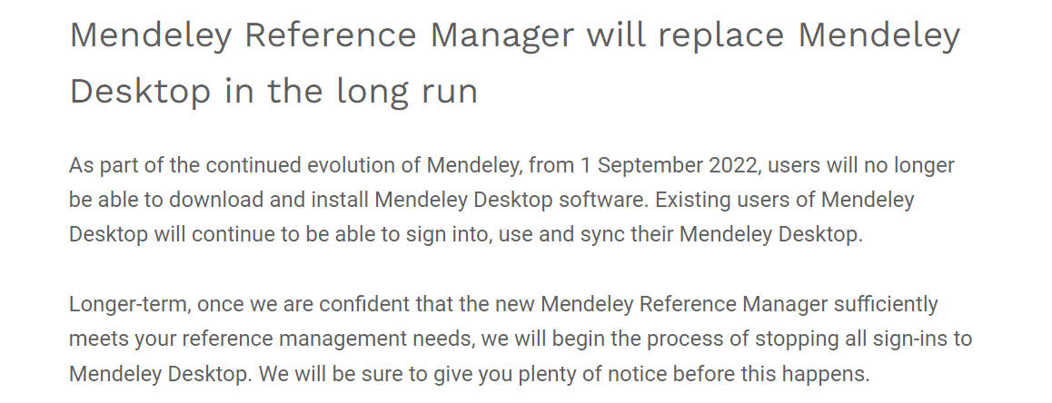 Mendeley reference manager will replace mendeley desktop